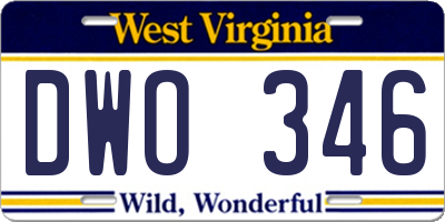 WV license plate DWO346