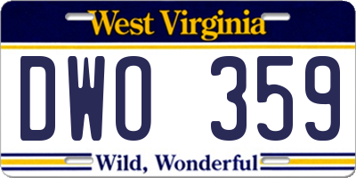 WV license plate DWO359