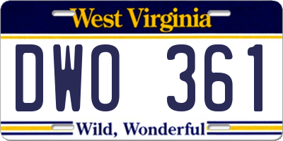 WV license plate DWO361