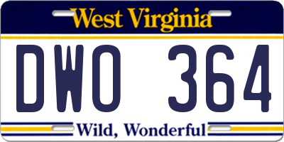 WV license plate DWO364