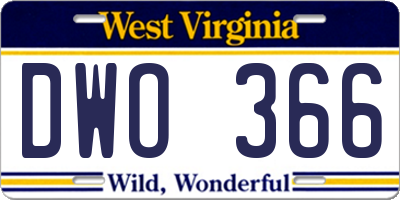 WV license plate DWO366