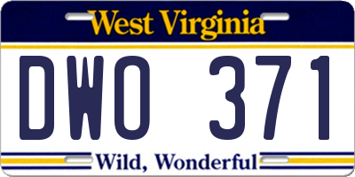 WV license plate DWO371