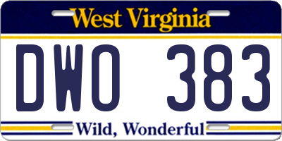 WV license plate DWO383