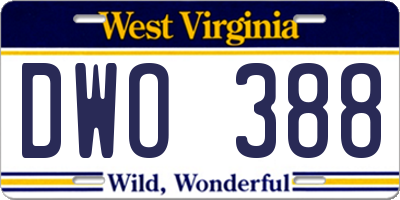 WV license plate DWO388