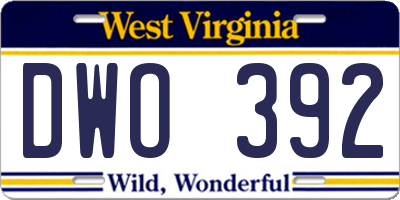 WV license plate DWO392