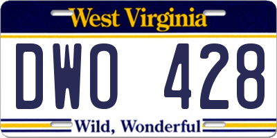 WV license plate DWO428