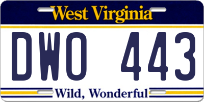 WV license plate DWO443