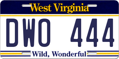 WV license plate DWO444