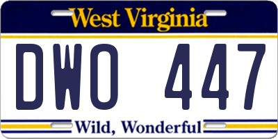 WV license plate DWO447