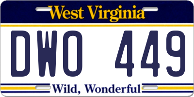 WV license plate DWO449