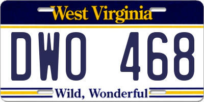 WV license plate DWO468