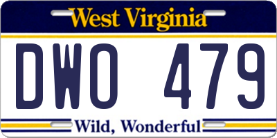WV license plate DWO479