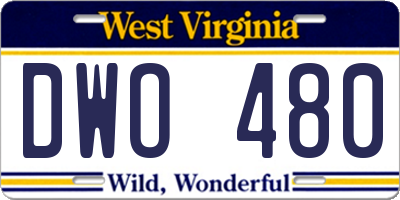WV license plate DWO480