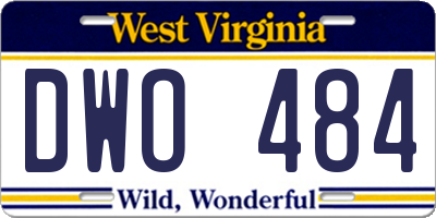 WV license plate DWO484