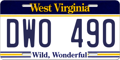 WV license plate DWO490