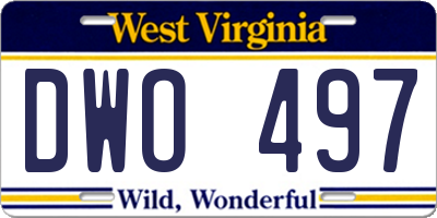 WV license plate DWO497