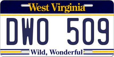 WV license plate DWO509