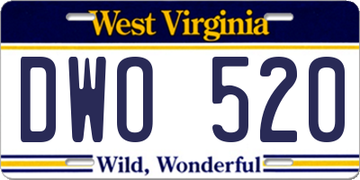 WV license plate DWO520