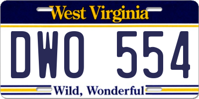 WV license plate DWO554
