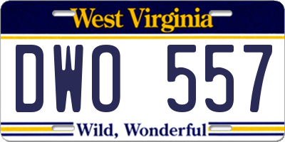 WV license plate DWO557