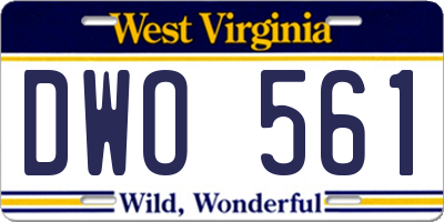 WV license plate DWO561