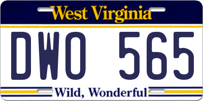 WV license plate DWO565