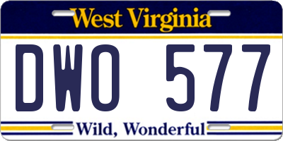 WV license plate DWO577