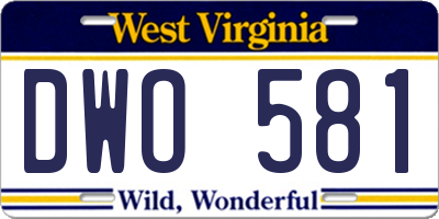 WV license plate DWO581