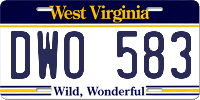 WV license plate DWO583