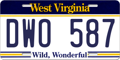 WV license plate DWO587