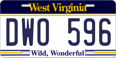 WV license plate DWO596