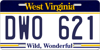 WV license plate DWO621