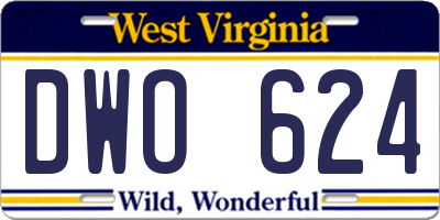 WV license plate DWO624