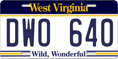 WV license plate DWO640