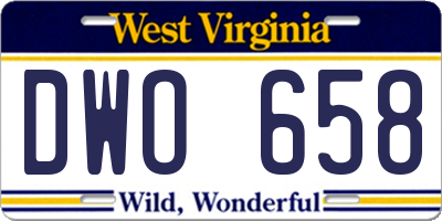 WV license plate DWO658