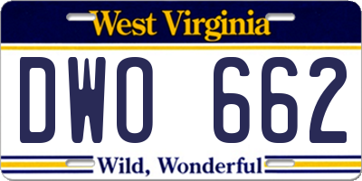 WV license plate DWO662