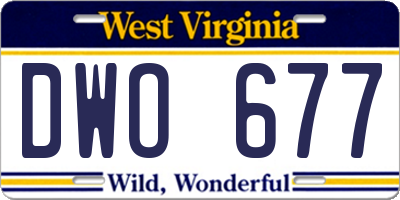 WV license plate DWO677