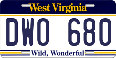 WV license plate DWO680