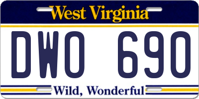 WV license plate DWO690