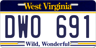 WV license plate DWO691