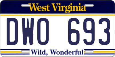 WV license plate DWO693