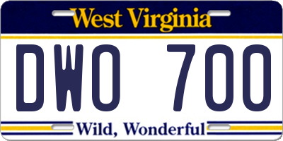 WV license plate DWO700
