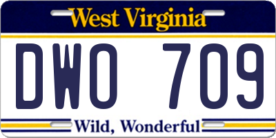 WV license plate DWO709