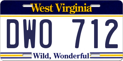 WV license plate DWO712