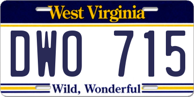 WV license plate DWO715