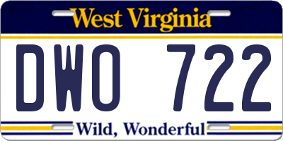 WV license plate DWO722
