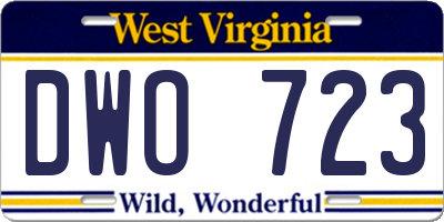 WV license plate DWO723