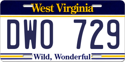 WV license plate DWO729