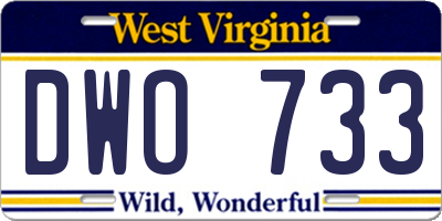 WV license plate DWO733