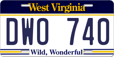 WV license plate DWO740